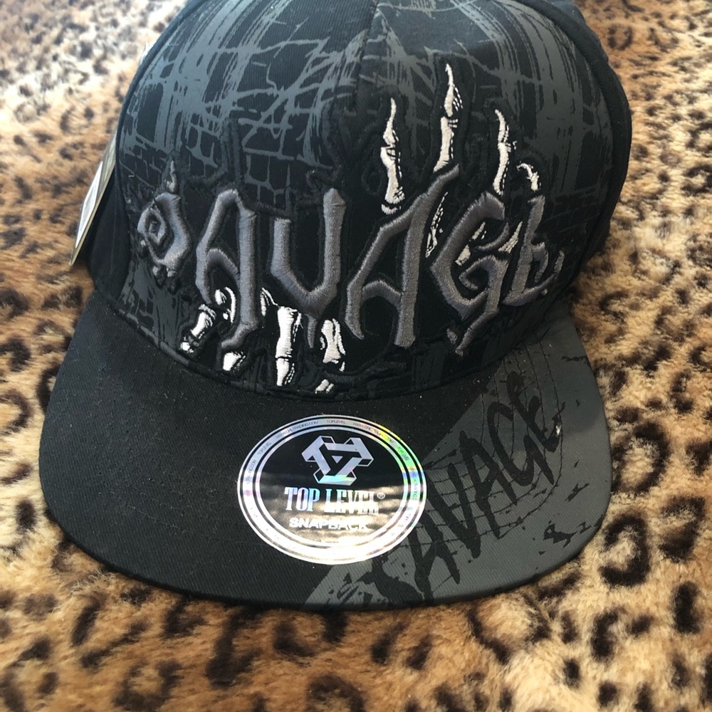 Savage Embroidered Black Snapback Hat